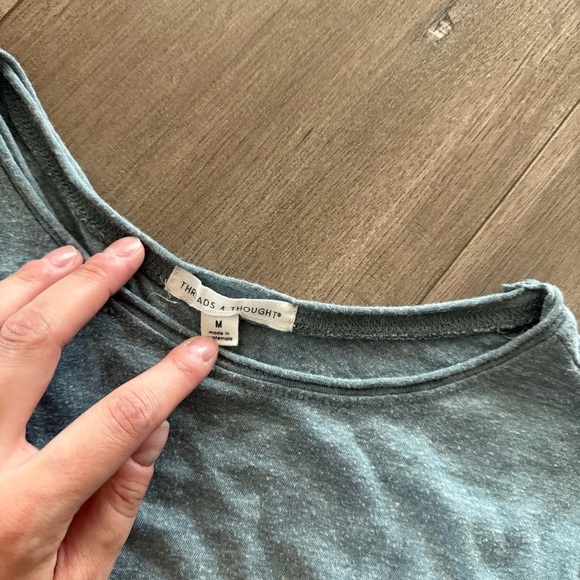 Threads 4 Thought Pale Blue Cropped Pocket Top - Picture 3 of 5